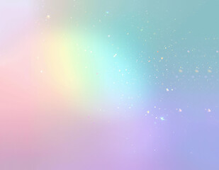 Soft Pastel Rainbow Glow with Floating Light Dots