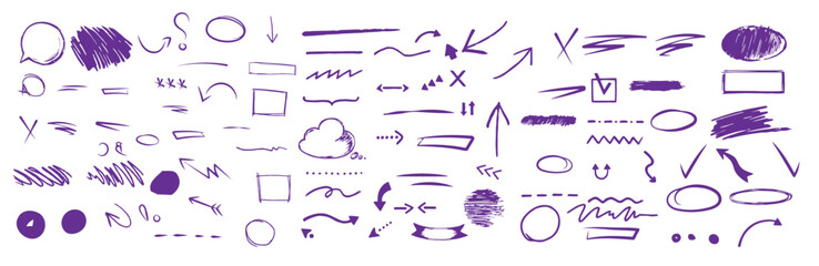 Versatile Hand Drawn Doodle Arrows Shapes Elements for Design Projects