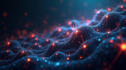 Abstract network with glowing nodes and connections