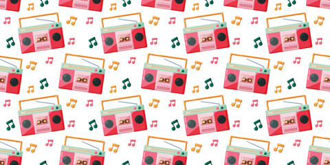 Classic 90s Boombox Radio Pattern