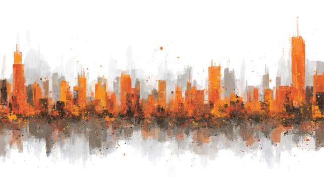 Dramatic burning flare of the sky creating intense fiery atmosphere with vivid glowing elements captured isolated on white background