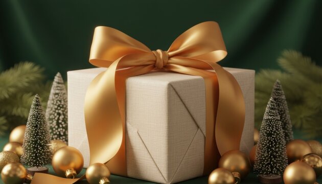 Festive gift presentation holiday decorations still life cozy atmosphere close-up celebration of giving