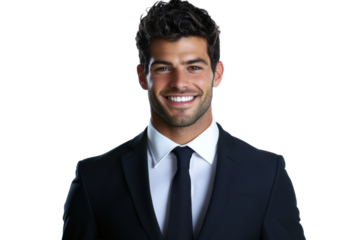 Young businessman with dark hair smiling