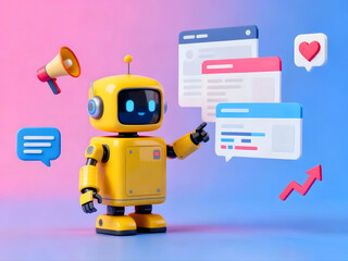 Boost your social media strategy with this cute robot helper and engaging social media posts