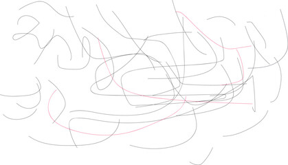 Abstract dynamic line art illustration with flowing scribble strokes creating energetic chaotic movement suitable for modern creative backgrounds and vector designs