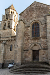 Walking in Uzerche, historical fortified royal patronage medieval town in Correse department, Nouvelle-Aquitaine, France, old houses and narrow streets