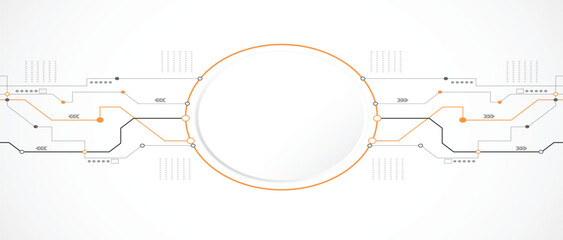 Obraz premium white grey circle technology background abstract technology