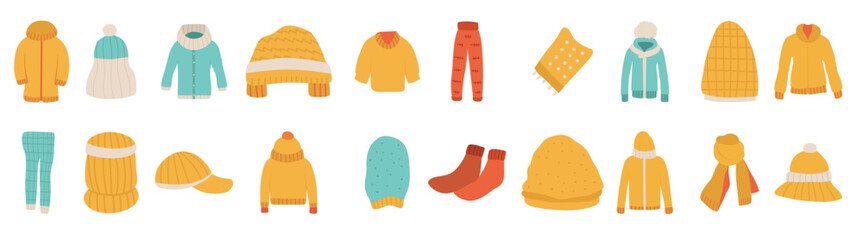 winter clothes icon vector line style design