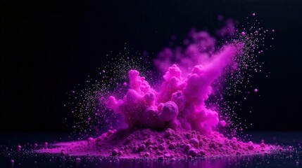 Vibrant Purple Powder Explosion A Dynamic Abstract Image of Color and Movement