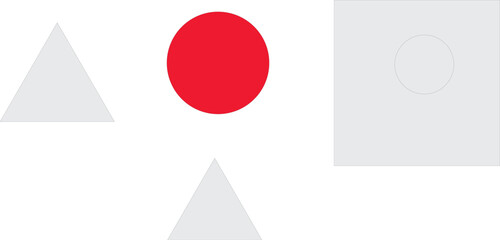 Minimal geometric illustration displaying triangles circle and square shapes in a clean modern abstract layout suitable for creative vector design projects