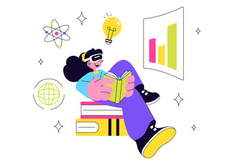 Future of Education Technology Vector Illustration Featuring Modern Digital Learning and Machines For Smart Academic Tools And Edtech In a Background