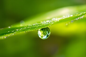Wassertropfen auf Blatt (Natur & Frische)