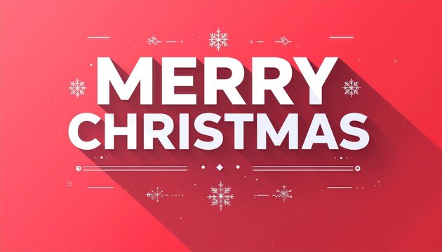 Merry Christmas Text on Red Background