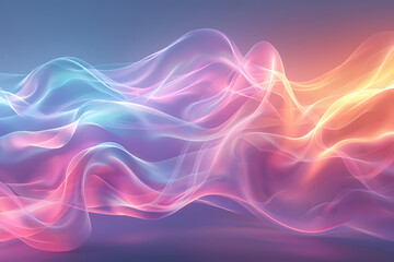 Fototapeta premium Abstract flowing waves of vibrant neon light in a spectrum of colors and gradients
