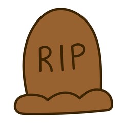 Halloween grave element with RIP text on it.