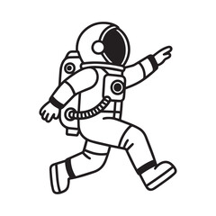  Astronaut Running with Rocket Ready for Launch into Deep Space Adventure.