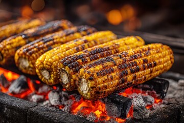 Grilling fresh corn on the cob to perfection over hot coals at a summer barbecue gathering