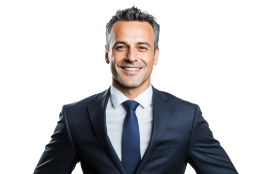 Corporate headshot of smiling male executive