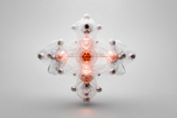 Abstrakte Molekül- und Atomstrukturen – moderne wissenschaftliche Visualisierung