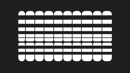 Abstract geometric pattern with rounded rectangles in white on a dark background.