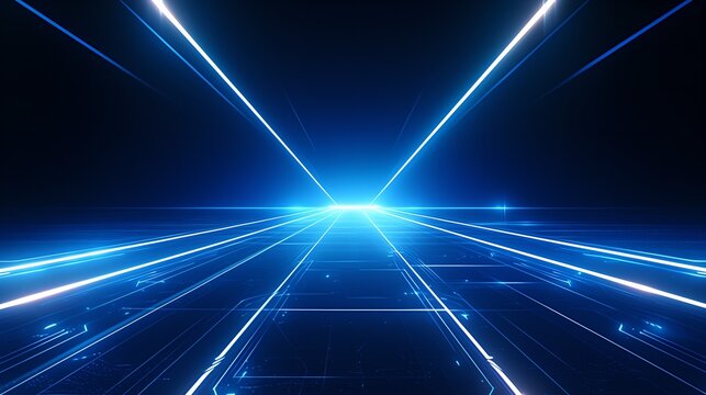 Light and shadow of wallpaper background illustration, abstract villain line and stage, Korean KPop style, deep and light blue, black