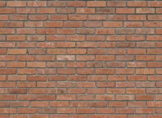 Fototapeta premium Detailed Close-Up of a Classic Red Brick Wall, Showing Mortar Lines and Textural Variation, Suitable for Architectural Backgrounds