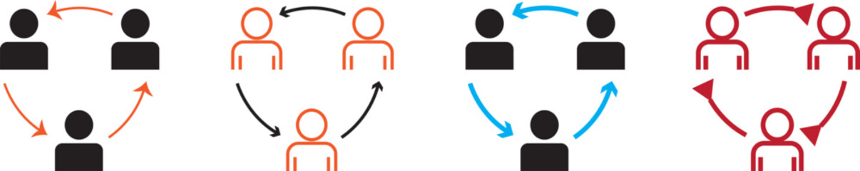 Team Icon symbol, Business teamwork banner sign web icon button vector, Team Icon set multiple style collection,
