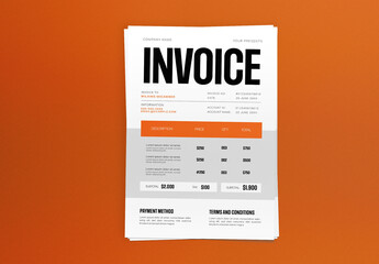 Orange Utilitarian Invoice