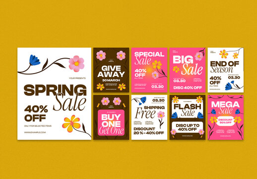Pink Gradient Spring Sale Banner