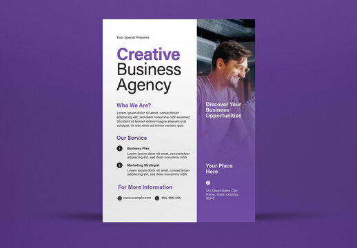 Purple Corporate Creative Business Flyer Layout