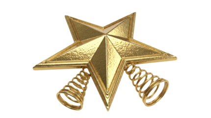 Three-dimensional gold star with spring-like elements.