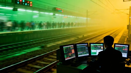Generative AI train control room monitoring system operations.