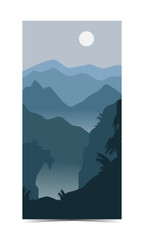 vertical background with mountains at dawn themes