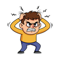 Obraz premium illustration of frustrated man, mental health problems vector cartoon