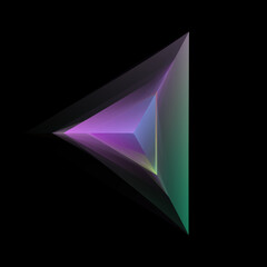 Translucent Gradient Tetrahedron On Black Background