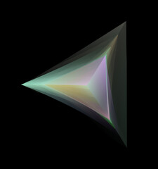 Angled Translucent Tetrahedron With Gradient Facets On Black