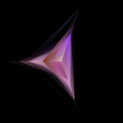 Angular Sci-Fi Crystal Form With Gradient Facets On Transparent Background