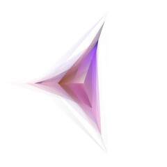 Angular Sci-Fi Crystal Form With Gradient Facets On Transparent Background