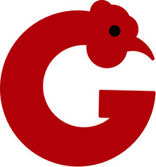 Rooster head letter g logo