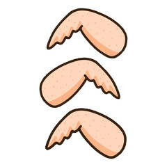colored icon of three chicken wings