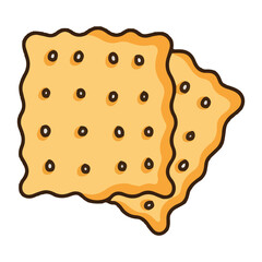 colored cracker biscuit icon