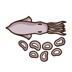 colored squid meat icon