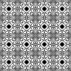 Hand Drawn Line Art Ornamental Tile Design