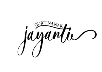 Guru Nanak Jayanti Calligraphy Script Design.