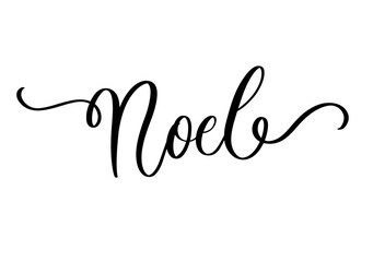 Noel Calligraphy Script with Flourishes.Elegant Cursive Typography for Christmas Greeting.