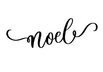 Noel Calligraphy Script with Flourishes.Elegant Cursive Typography for Christmas Greeting.