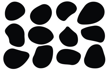 Collection of abstract black shapes simple flat vector design element EPS vector