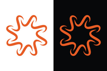Abstract Orange Swirl Design Element Set