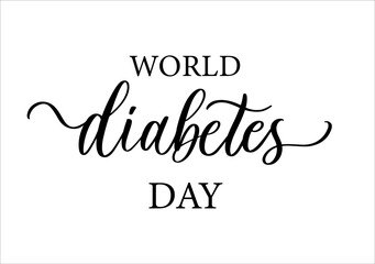 World Diabetes Day Calligraphy Script Design. Elegant Cursive Typography for Diabetes Awareness.