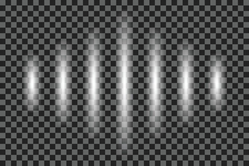 Abstract white light beams on transparent background vector illustration of glowing vertical lines decorative design element for modern projects EPS vector